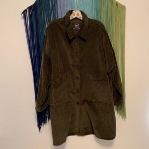 Zara Green Corduroy Shirt Dress
